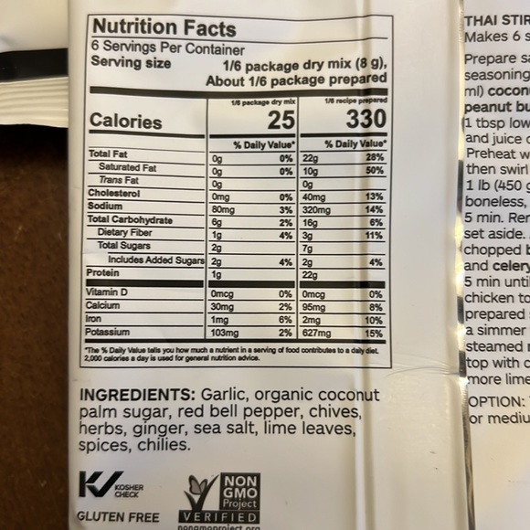 2 pkg Epicure Thai Stir-Fry and 1 pkg Thai Red Curry Gluten Free Seasoning - Picture 2 of 5